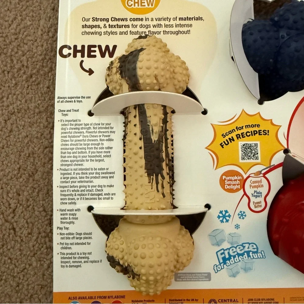 Nylabone Strong & Fun Variety Pack Dog Toys - Red, Blue, Brown